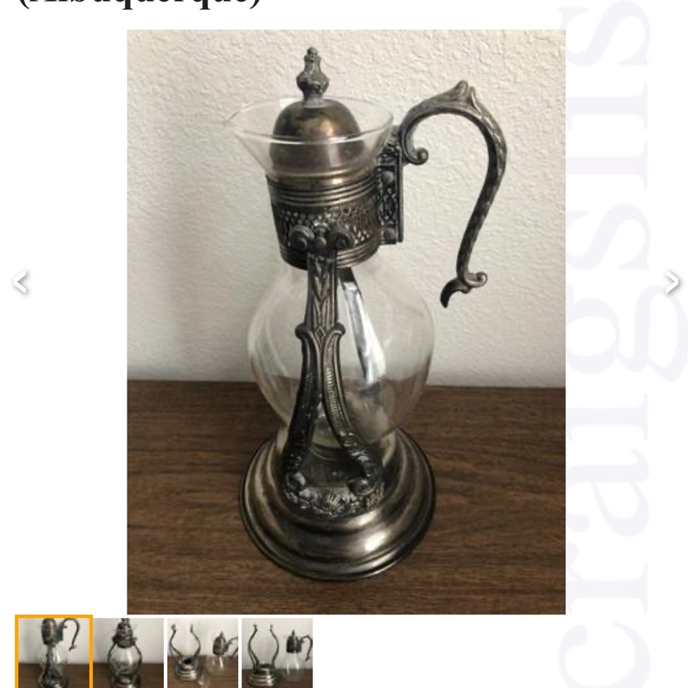 Rare, vintage, silver plated, warming pot for coffee or tea